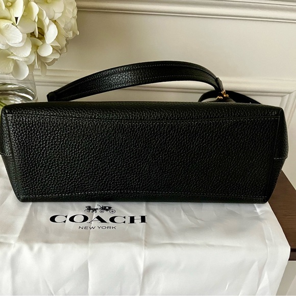 Coach Black Laurel Shoulder Bag Soft Pebble Leather Gold Hardware Two Straps 🖤 - Picture 7 of 12